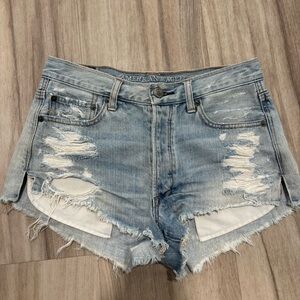 American Eagle Distressed Vintage Hi-Rise Shortie Shorts